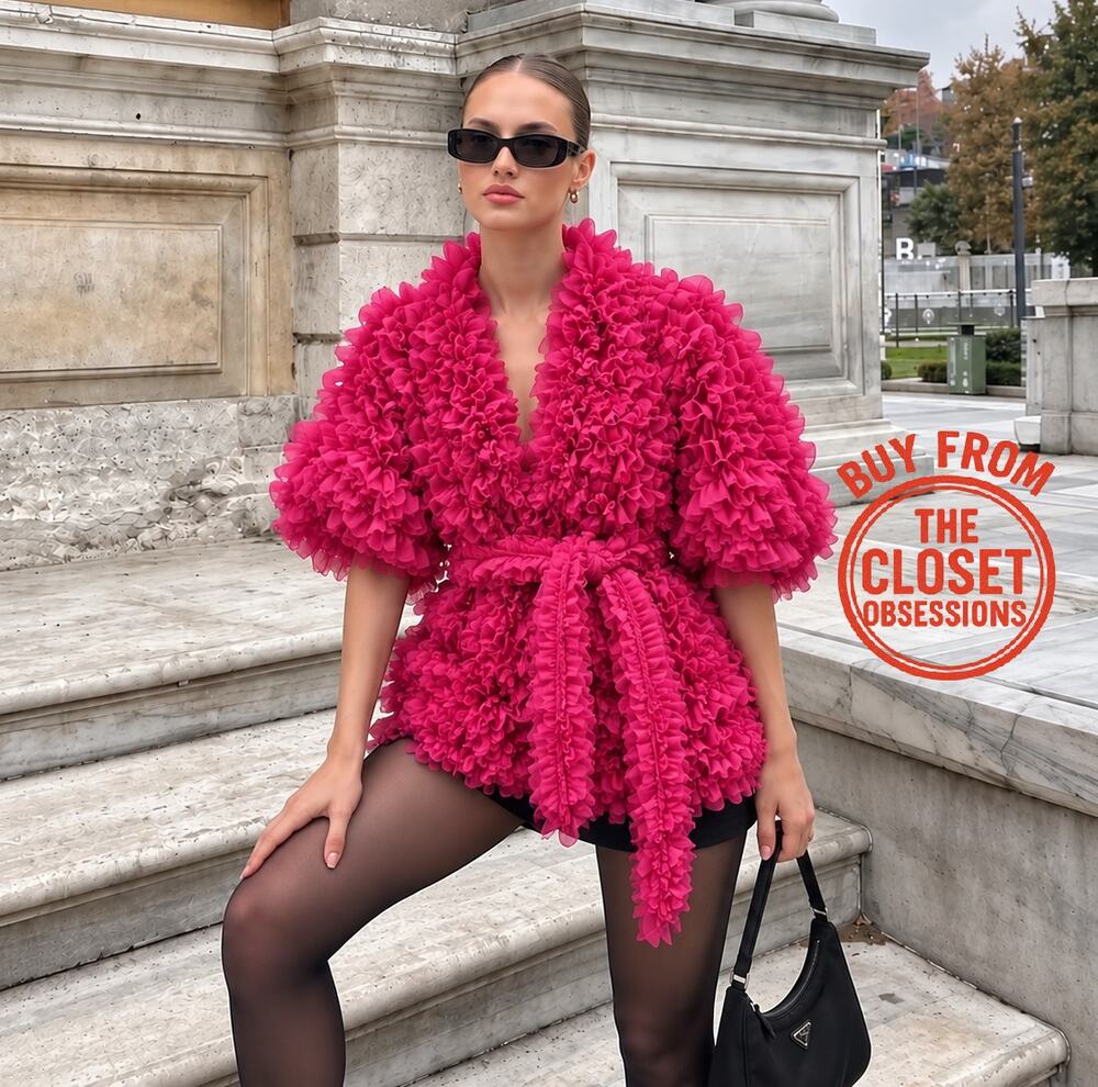 ZARA Pink Textured Statement Coat NWT Couture Barbiecore Jacket